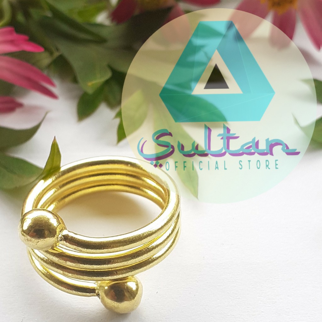 Cincin Logam Kuningan Original Mundial Triple Ikatan #C018