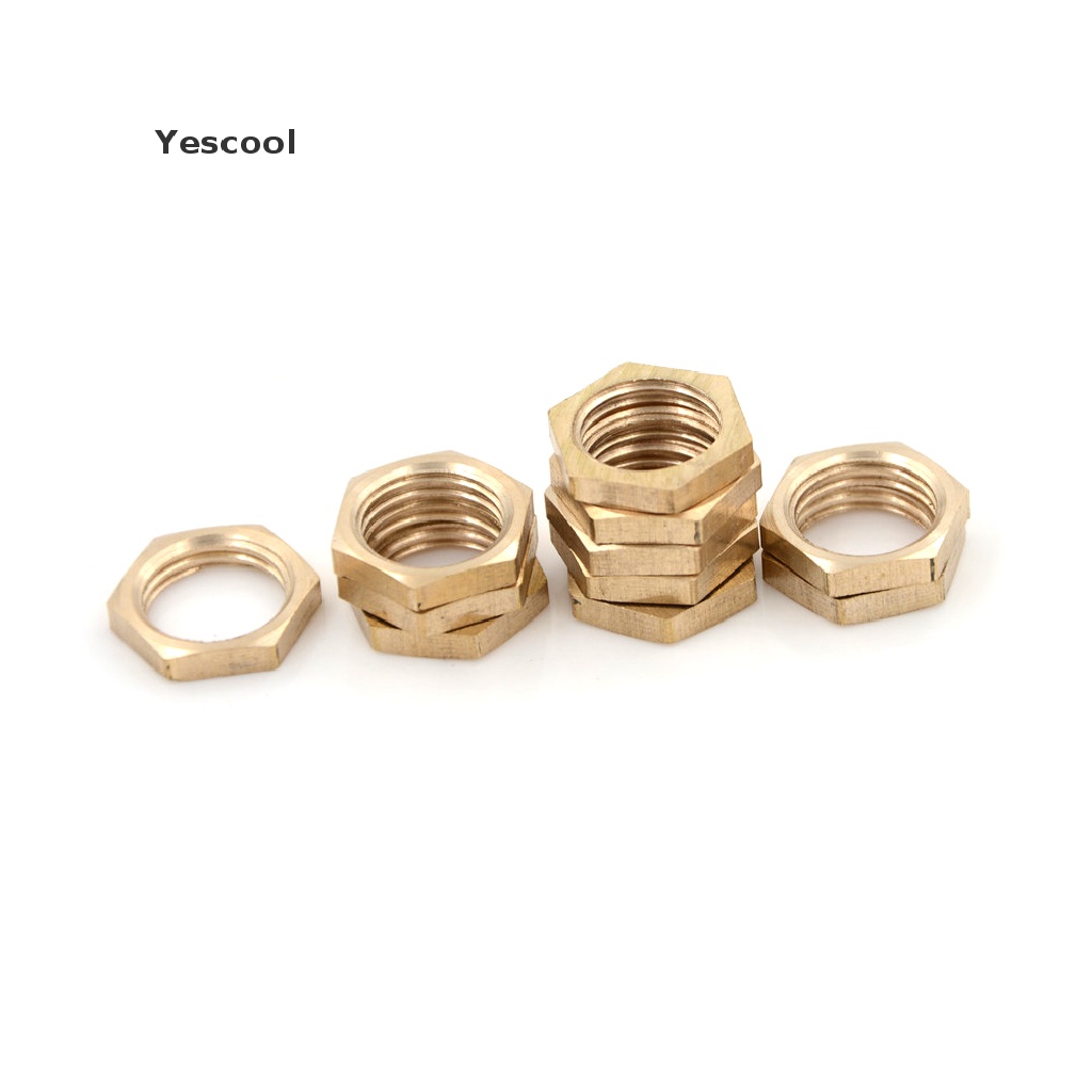 Yescool 10PCS Mur Hex Kuningan 1 / 4 &quot;BSP Female Thread