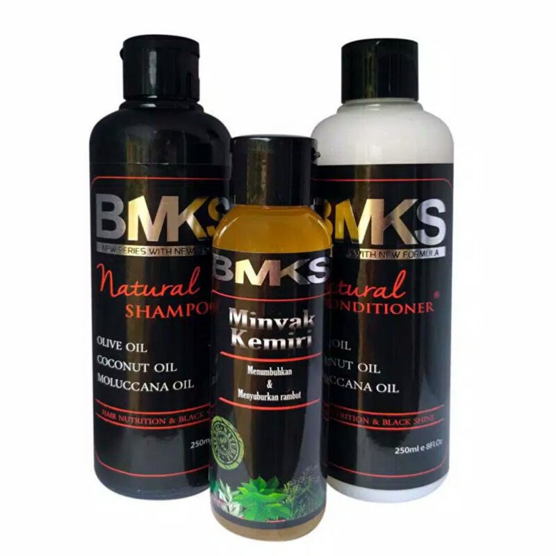 Paket BMKS 3in1 Ori BPOM Shampo Penumbuh Rambut (Shampo+Conditioner+Minyak Kemiri) Penebal Rambut