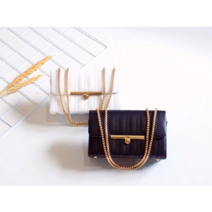 Tas selempang wanita RESTILA Bordir / sling bag rantai premium / tas bahu wanita rantai ulir emas / 