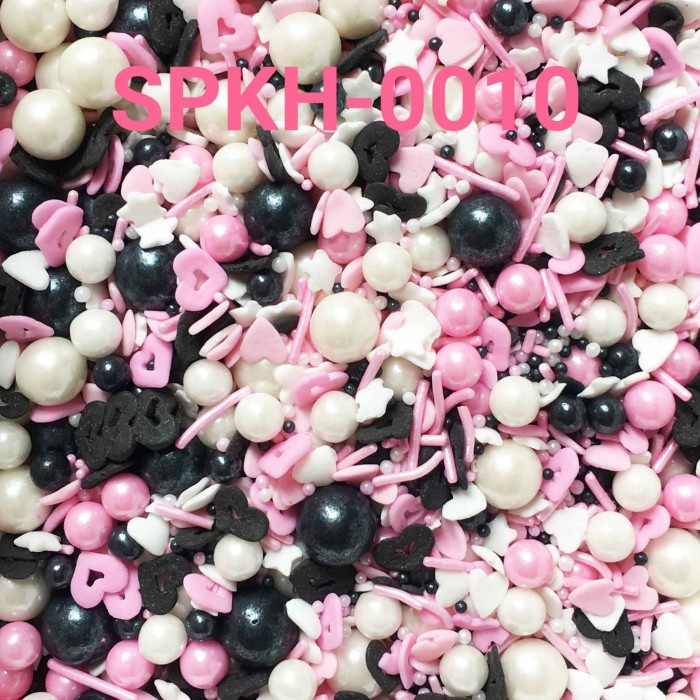 

SPKH-0010 SPRINKLES SPRINKLE SPRINKEL 500GR MUTIARA MESES PINK HITAM OBRAL DISKON