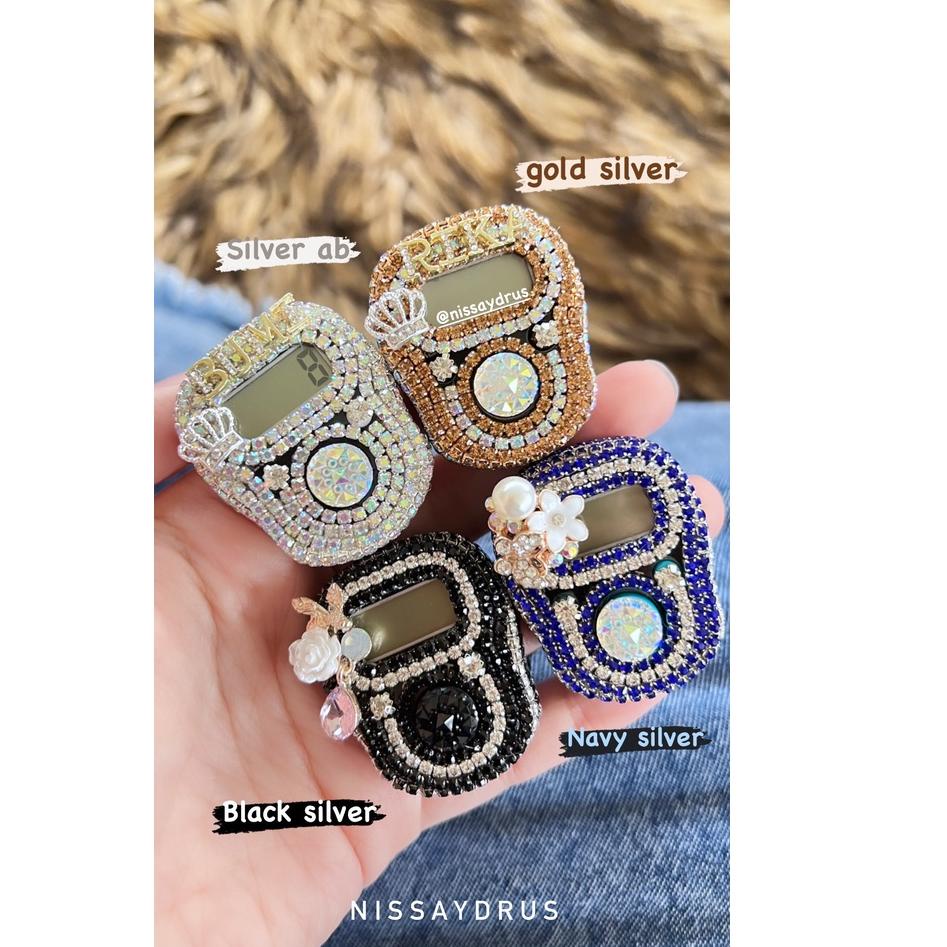 Banyak Dipakai.. LED ALARM Tasbih Digital Cantik Swarovski Premium Alat Dzikir Digital Tasbih Swaros