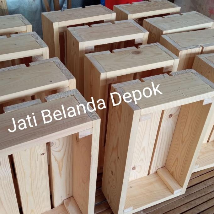 

[COD] Kotak Kayu Jati Belanda 50x30x10/Keranjang Peti /Wooden Crates [COD]