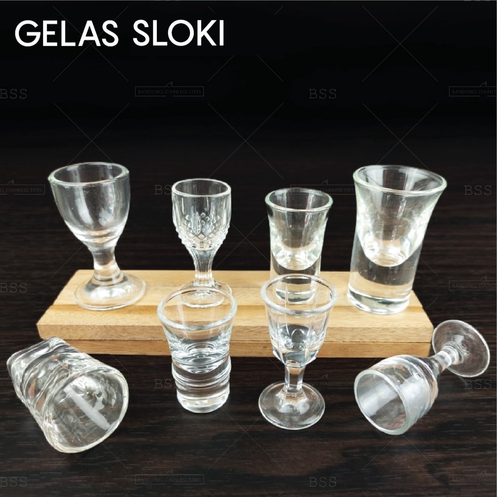 Gelas Sloki Kaca Kecil One Shot Glass Minum Vodka Soju Cantik Lucu