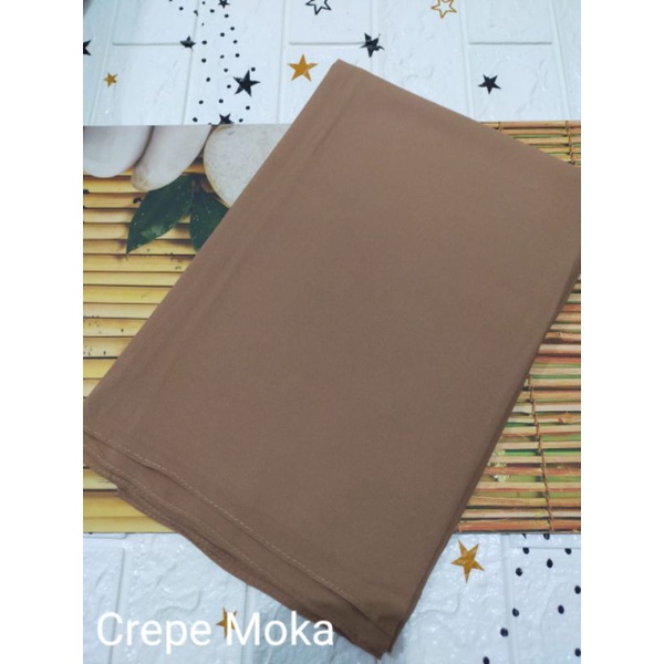 [175X75 CM] Jilbab Pashmina Polos Crepe Diamond Italiano Umama-Crepe Moka
