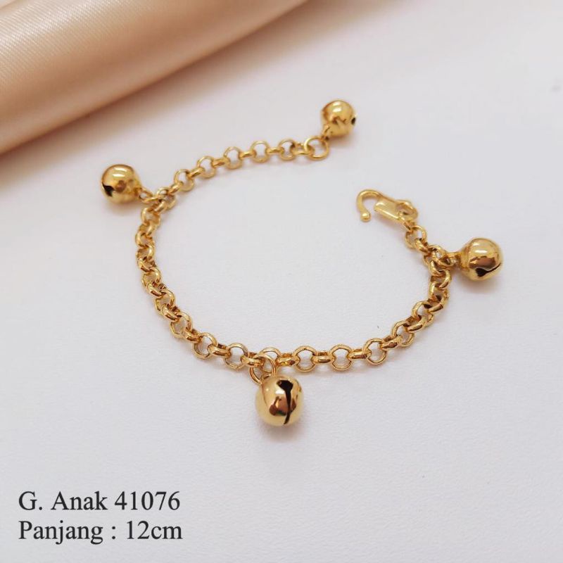 gelang bayi / anak / gelang rantai holo 4 krincing