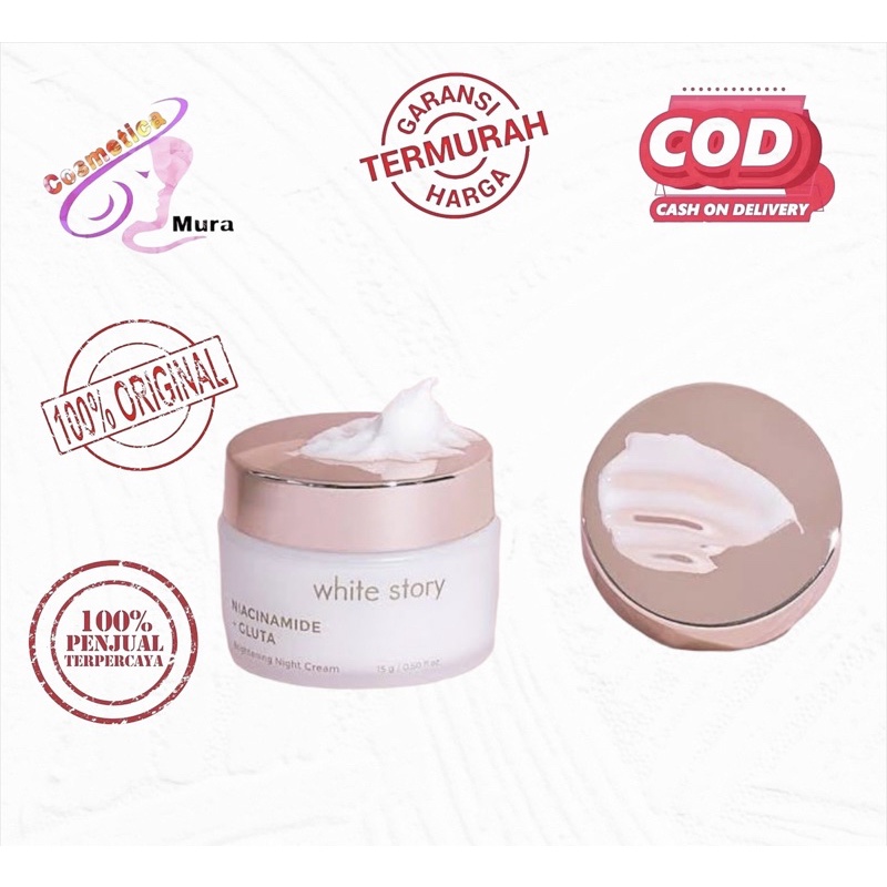 [ night cream ] white story brightening night cream 15 gr - krim malam white story