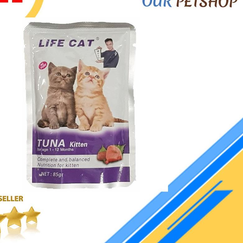 ➬ Makanan Kucing Basah Wet Food LIFE CAT ALL VARIANT 85GR - per BOX ◊