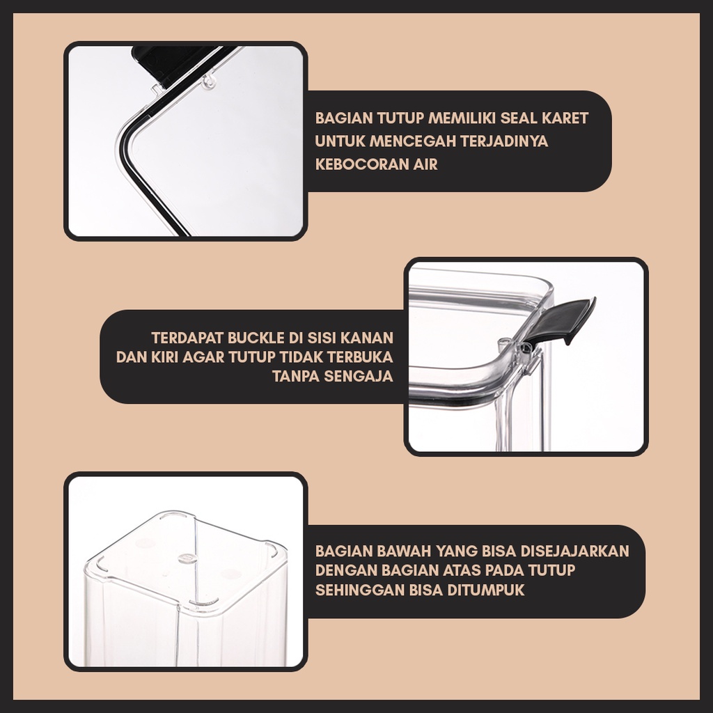 TOPLES KOTAK SNACK KEDAP UDARA | CEREAL CONTAINER | FOOD STORAGE JAR | KONTAINER MAKAN | GRAIN JAR