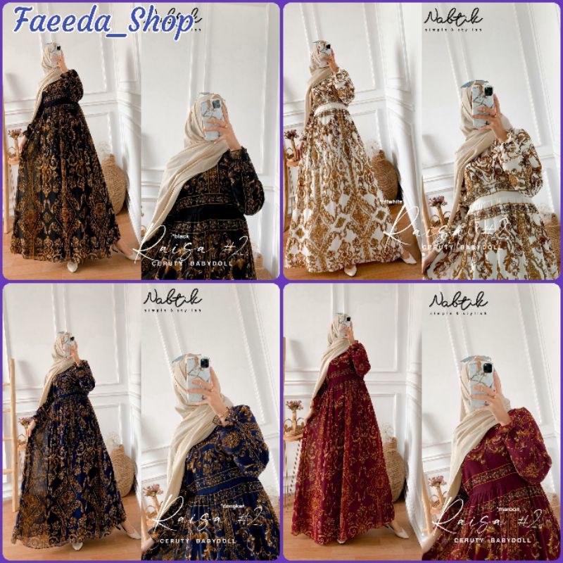 GAMIS LONG DRESS CANTIK BEST SELLER  MUSLIMAH SYARI TERBARU MURAH ORI 2021 RAISA BY NABTIK