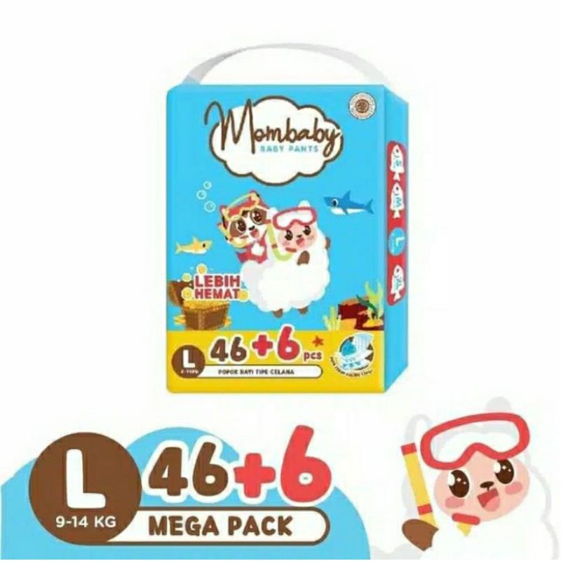 Mombaby Pants Mega Jumbo Pack S54+6/M50+6/L42+6/XL36+6/XXL32+6