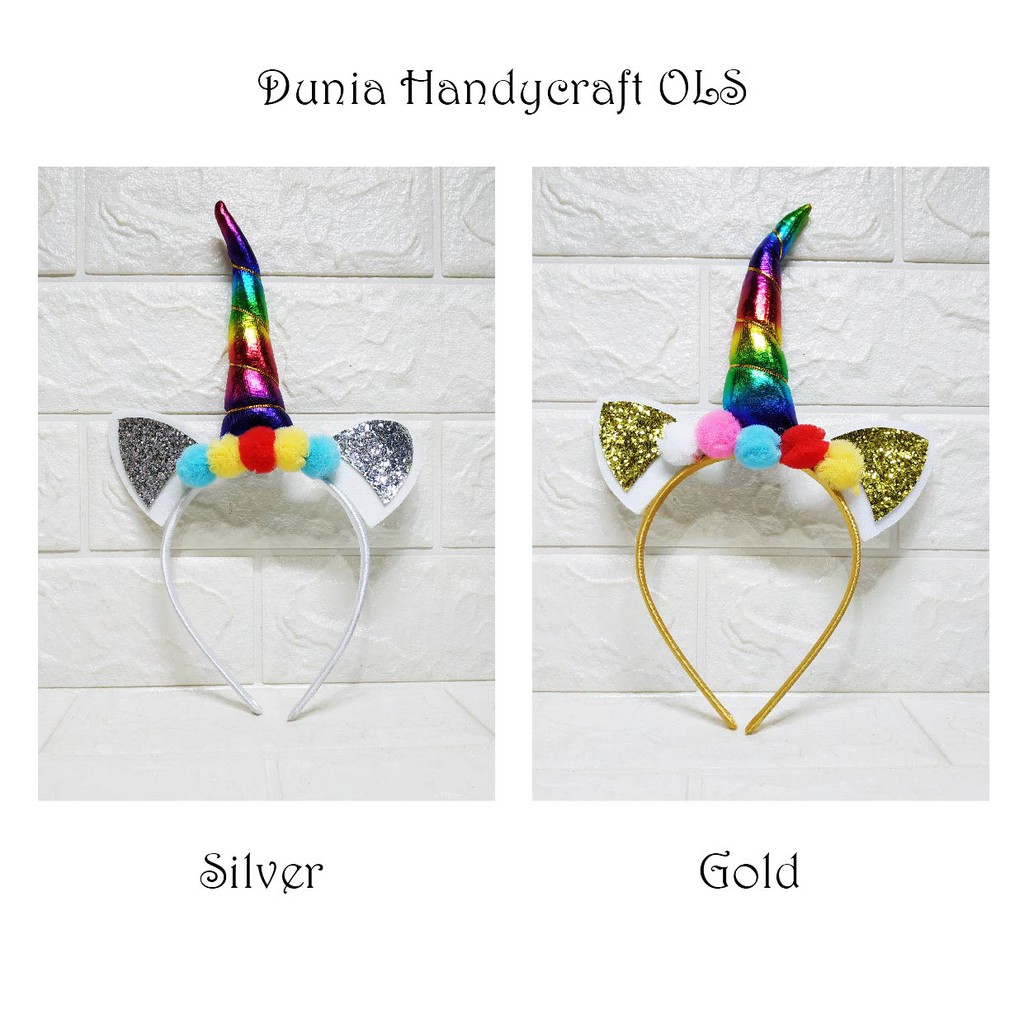 POM POM UNICORN Bando Unicorn Cantik Warna-warni Murah