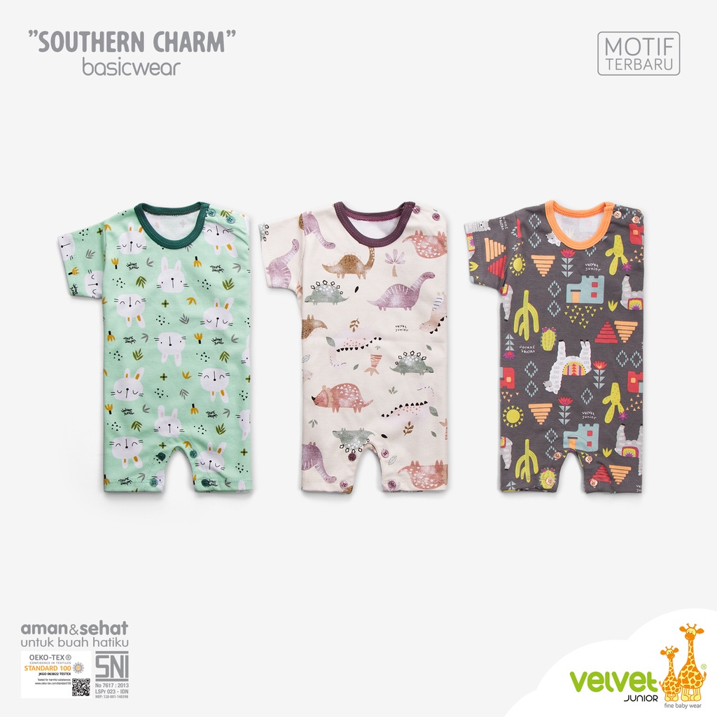 VELVET JUNIOR MURAH ROMPER BABY SEGIEMPAT COWOK CEWEK JUMPER BAYI RP4 S4