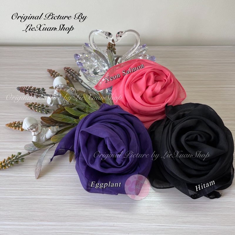 Kerudung Paris Polos Kerudung Segiempat Murah ORI RED ROSE !!