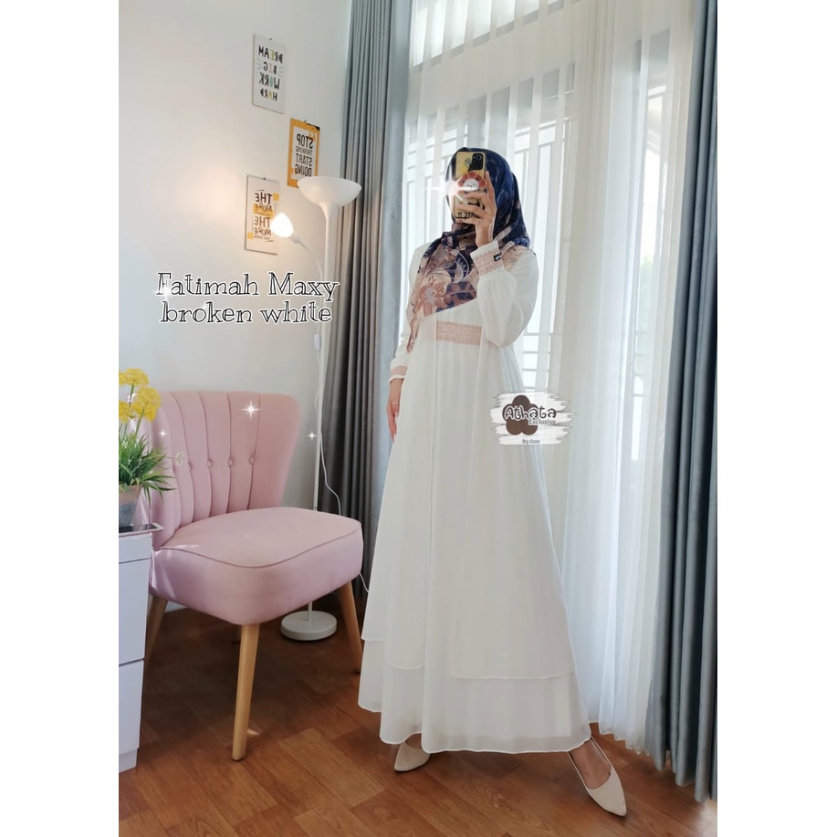 Gamis Athata By Dzee Original/ Gamis Fatimah Maxy Bahan Ceruty Babydoll
