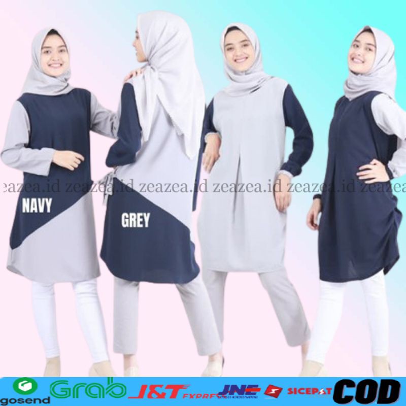 Milla Tunik Atasan Wanita Baju Tunik Remaja Muslim Wanita Kekinian 2020 Murah Terbaru Polos Tunic