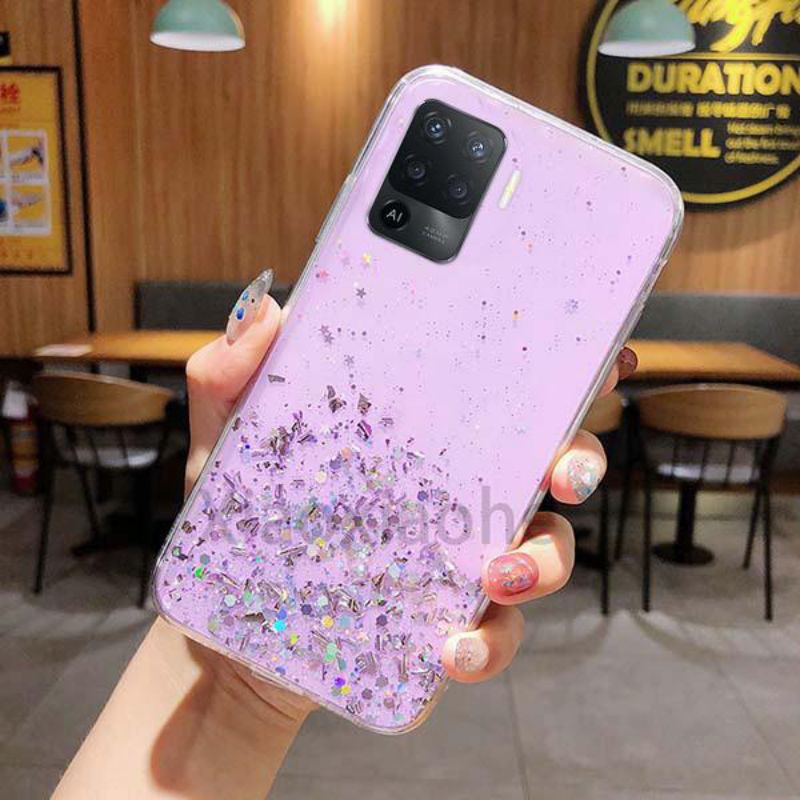 Oppo F9 Reno 4F Reno 5 5F 2021 Casing Soft Case Tpu Bahan Premium Glitter Glossy