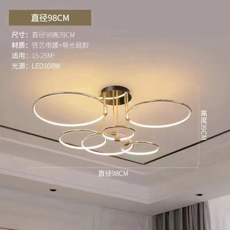 Lampu Gantung Hias Dekorasi Rumah Mewah Cincin Led Chandelier Premium