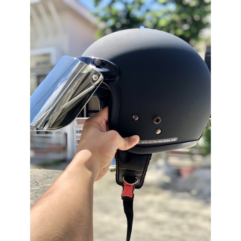 Helm Bogo Dewasa Retro Kaca Datar Sni