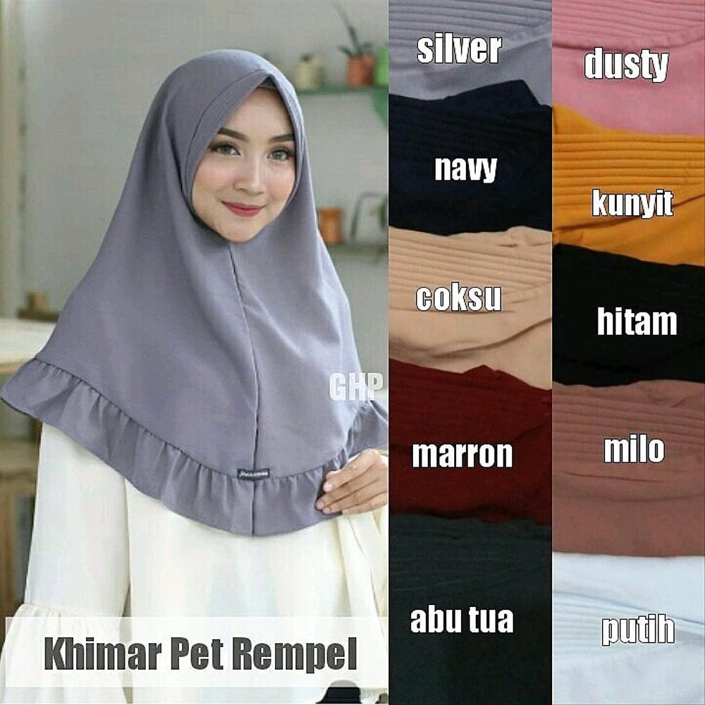 Khimar Rempel , bahan wolfis , ped antem , UK 75x75