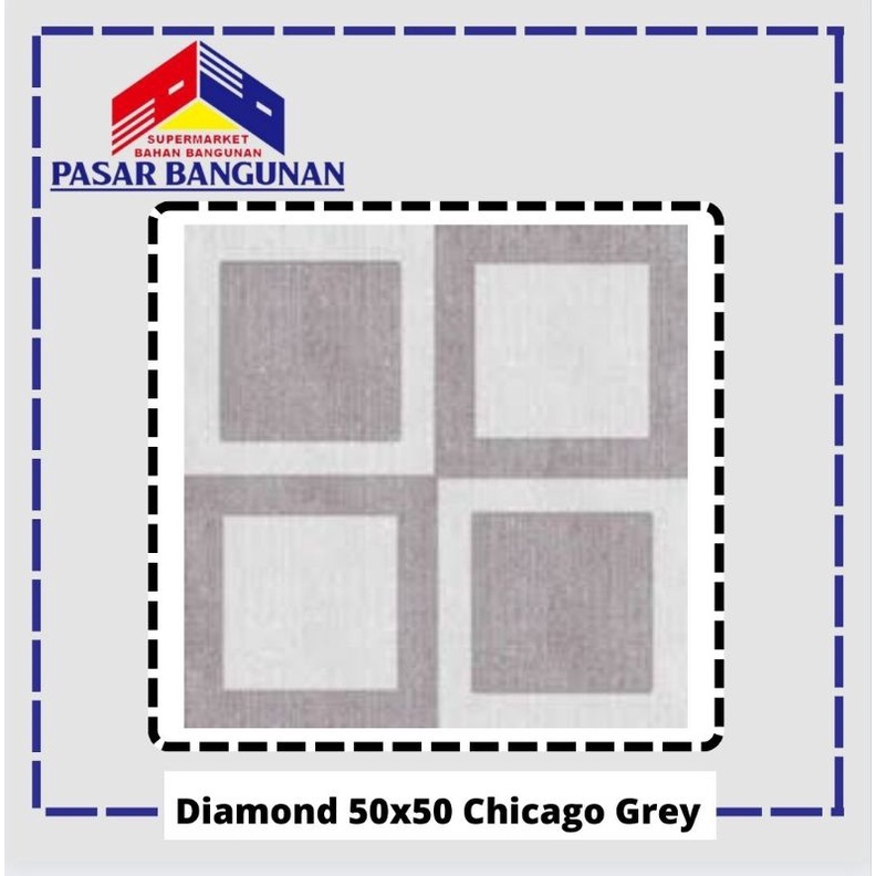 KERAMIK LANTAI 50x50 DIAMOND CHICAGO GREY KW 1