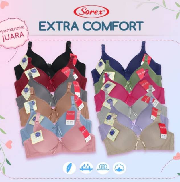 Bra bh Sorex 9852 extra comfort big cup tanpa kawat