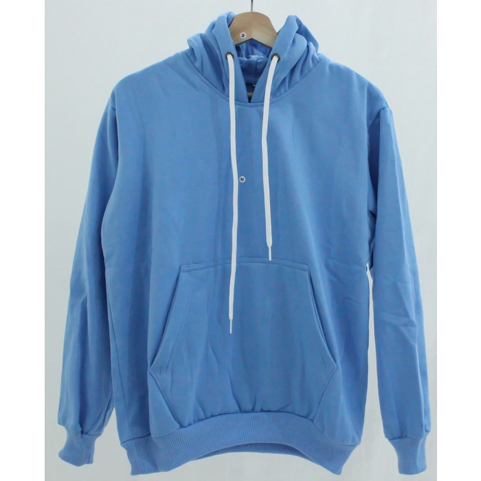 Hoodie Polos Sweater Biru Muda Pria Wanita Size M L XL XXL Murah