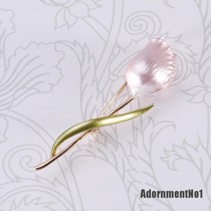 (Adornmentno1) Bros Pin Enamel Desain Bunga Tulip Untuk Wanita