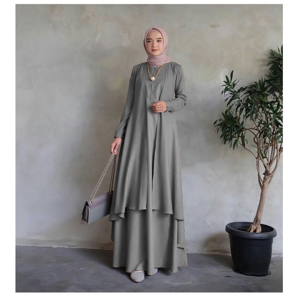 GAMIS ALUNA  MAXY /Dress Muslim bahan moscrepe