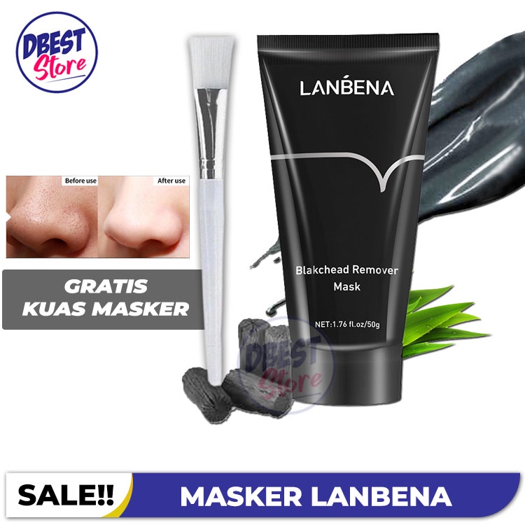 DBEST - (GRATIS KUAS MASKER) - LANBENA MASKER KOMEDO HIDUNG /BLACKHEAD REMOVER PEEL OFF BLACKMASK CHARCOAL