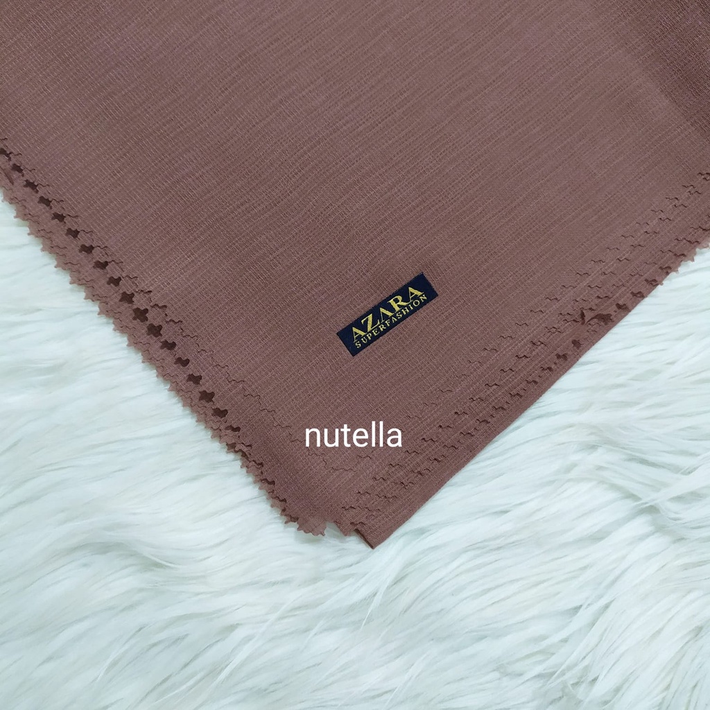 Bisa COD Segiempat Cornskin Azara lasercut / corn skin square / jilbab segiempat cornskin-Nutella