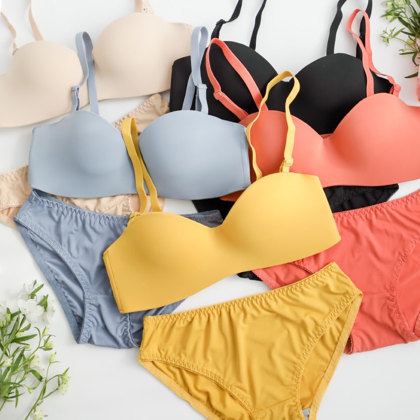 Arbelacloth - Fancy Half Cup Bra & Panties / Bh Seamless tanpa kawat bralette
