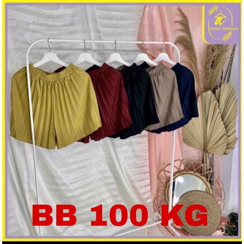 HOTPANTS PLISKET SIZE JUMBO BB 60 &gt;100 KG / CELANA PENDEK WANITA JUMBO / HOTPANTS JUMBO