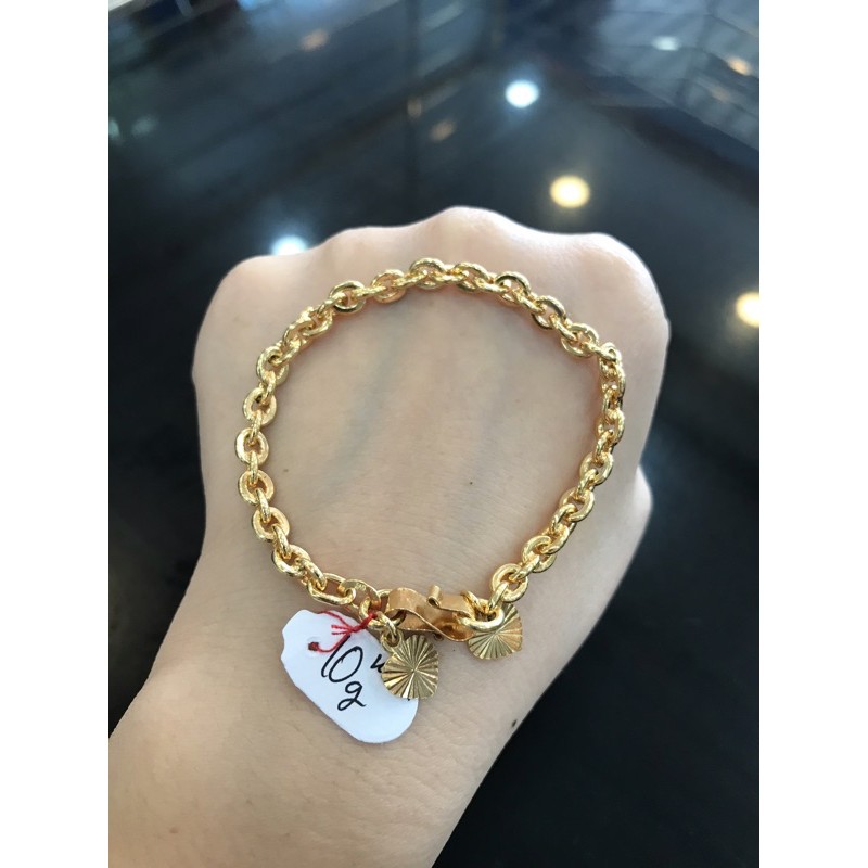 Gelang tangan rantai nori padat emas asli kadar 300