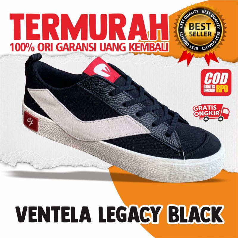 Sepatu Ventela X Leaving A Legacy CJ Chiko Jerikho Black Cream Original Termurah
