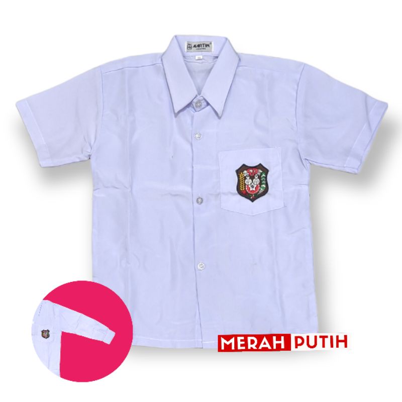 Seragam Sekolah Baju Putih SD Panjang Pendek Bahan Sanwos