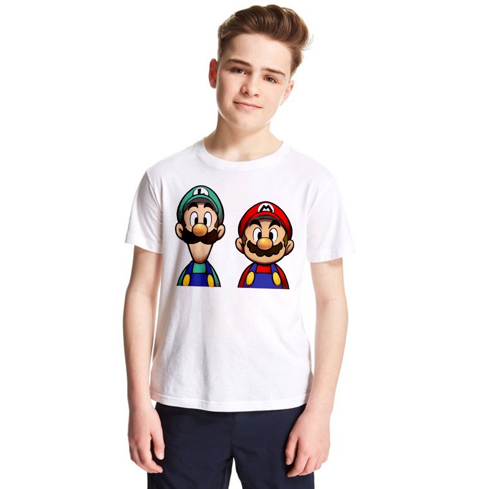 Kaos T Shirt Lengan Pendek Motif Mario Luigi Super Mario Bros - roblox luigi shirt roblox free username and password