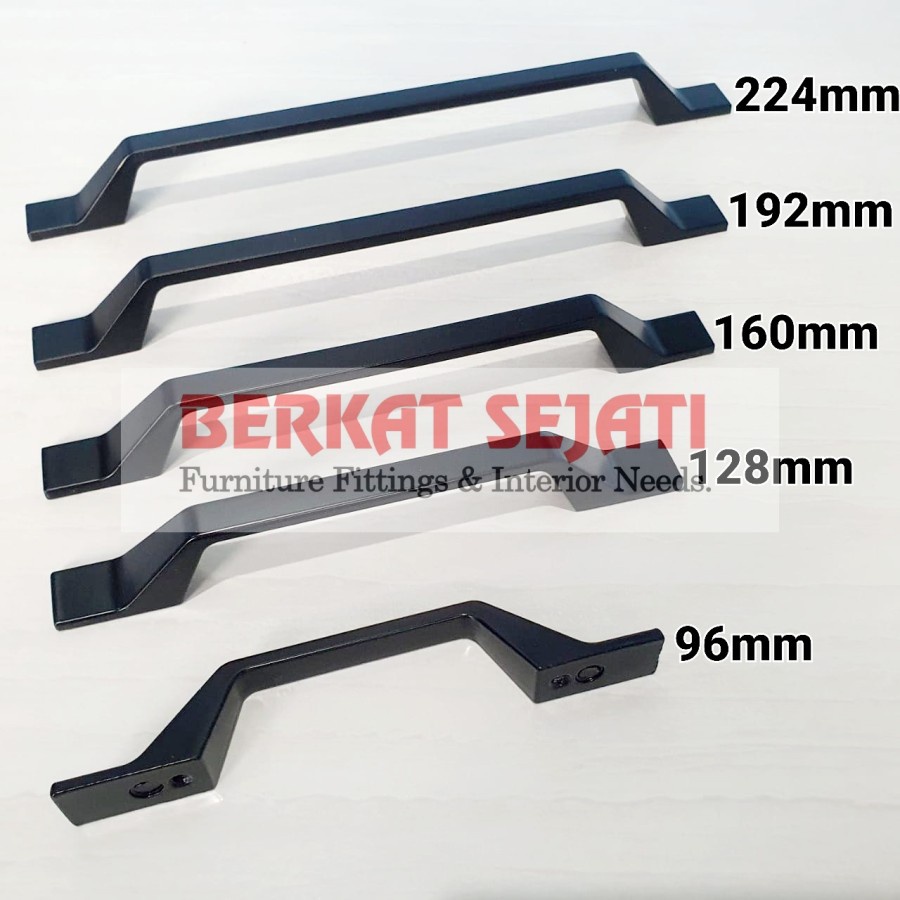 Handle Tarikan Laci Pintu Lemari Kitchen Minimalis HITAM 7002 192mm