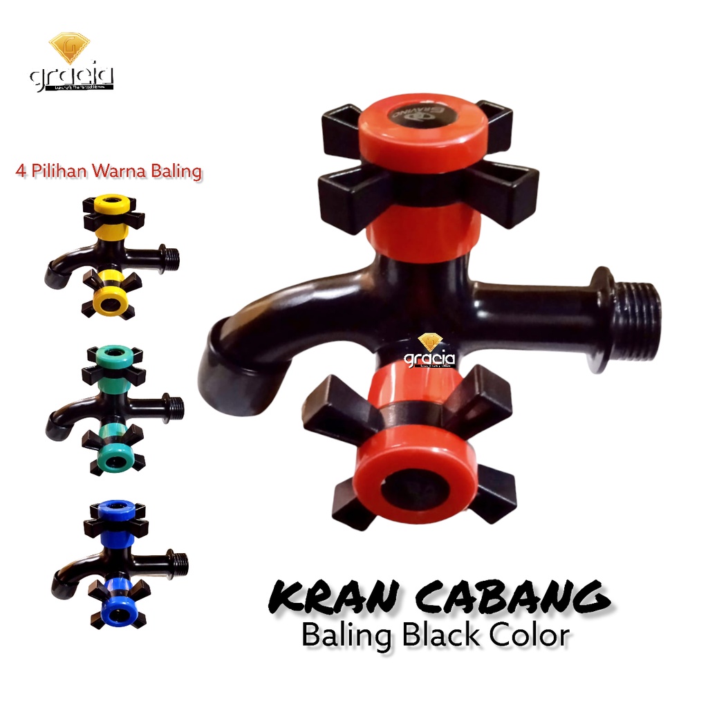 Kran Air Tembok &amp; Taman Black - 1/2 Inch Kran Cuci Piring Kran Kamar Mandi Kran Mesin Cuci Kran Air Hitam