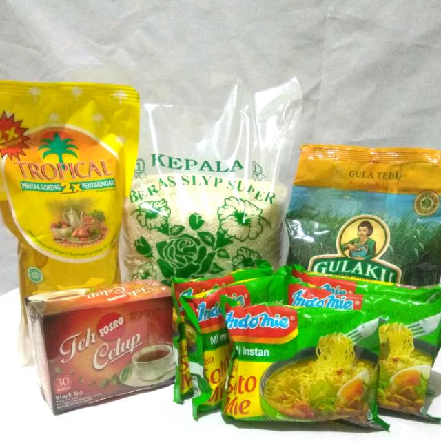 Paket Sembako Murah 2 - Beras, Minyak, Gula, Teh, Mie | Shopee Indonesia