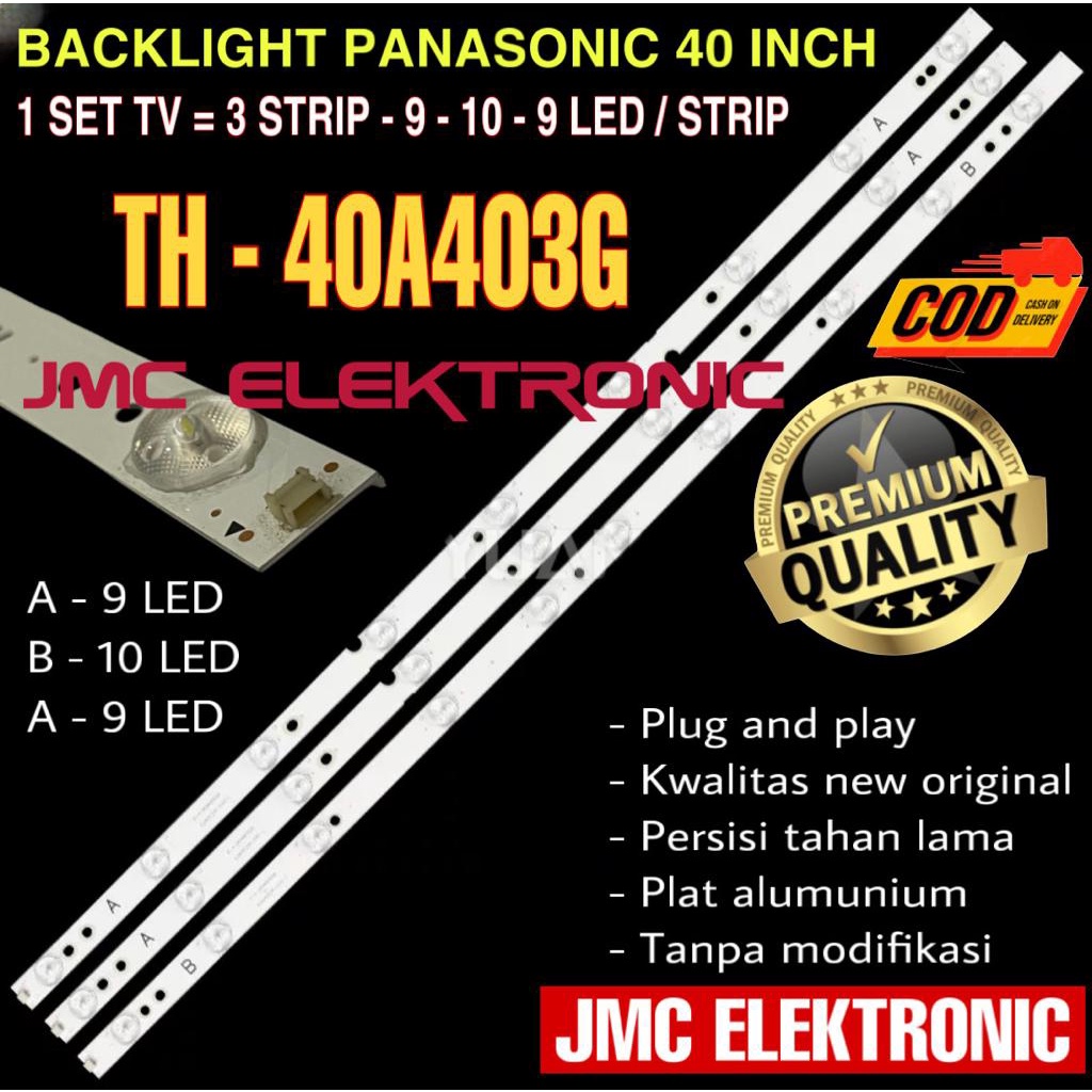 BACKLIGHT TV LED PANASONIC 40 INC TH-40A403 G TH-40A403G TH40A403G LAMPU BL 40 INCH