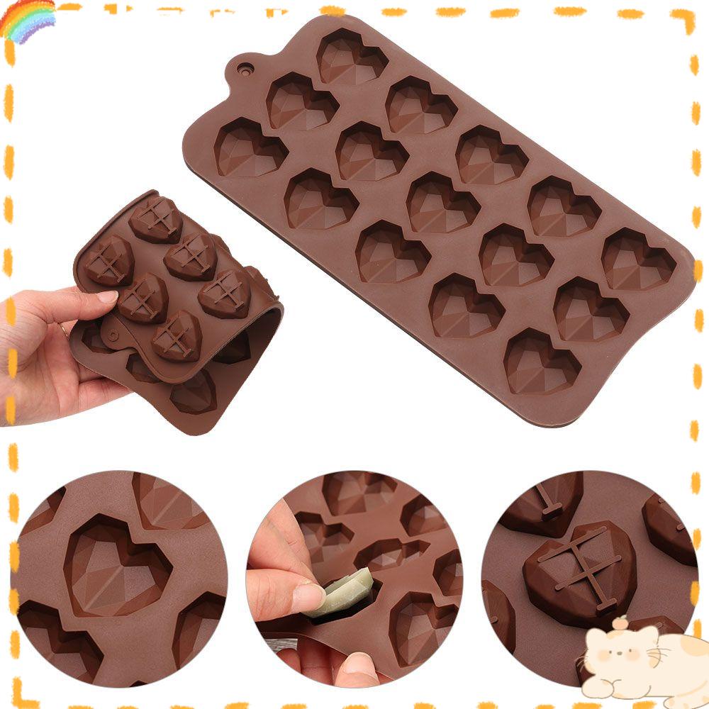 Cetakan Cokelat Bentuk Hati 3D Bahan Silikon