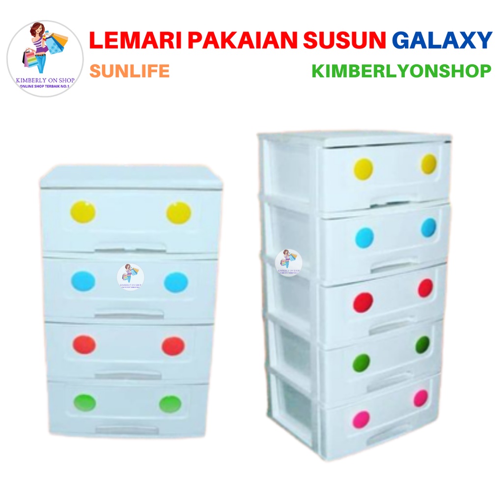 Lemari Pakaian Susun Laci Galaxy Premium Plastik 869 Sunlife