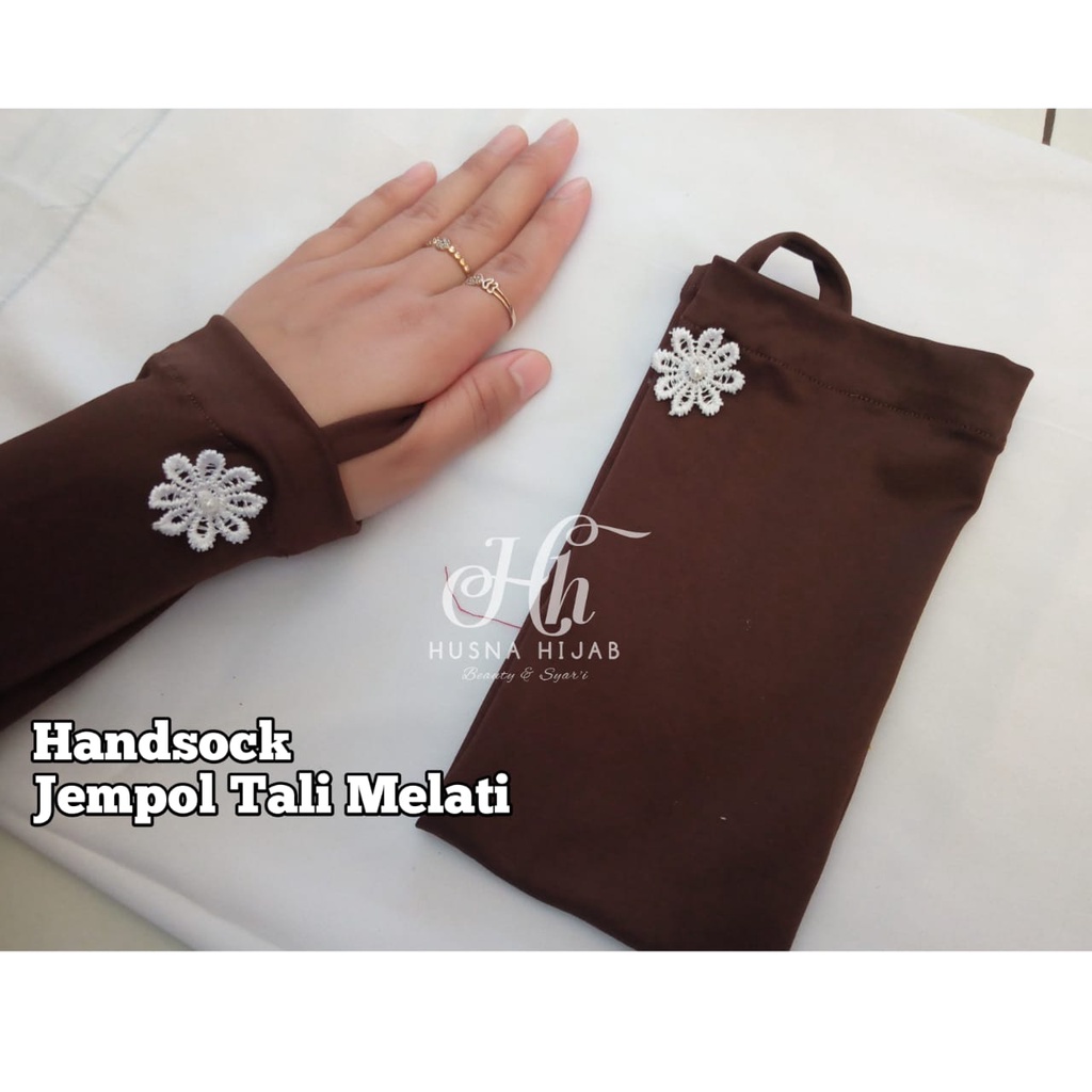 [HUSNA HIJAB] Handsock Jempol Tali Melati / Hensok Melati / Handsock Bunga