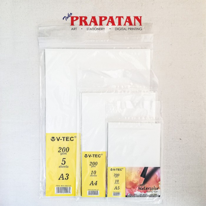 

Sketsagambar- V-Tec Watercolor Paper 300 Gsm A4/A3 Cold Press Lembaran - Wcb103000-A6 -Buku-Gambar-