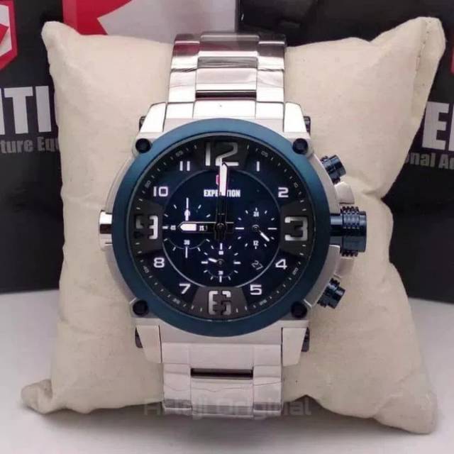 JAM TANGAN PRIA EXPEDITION E6605 SILVER BLUE ORIGINAL
