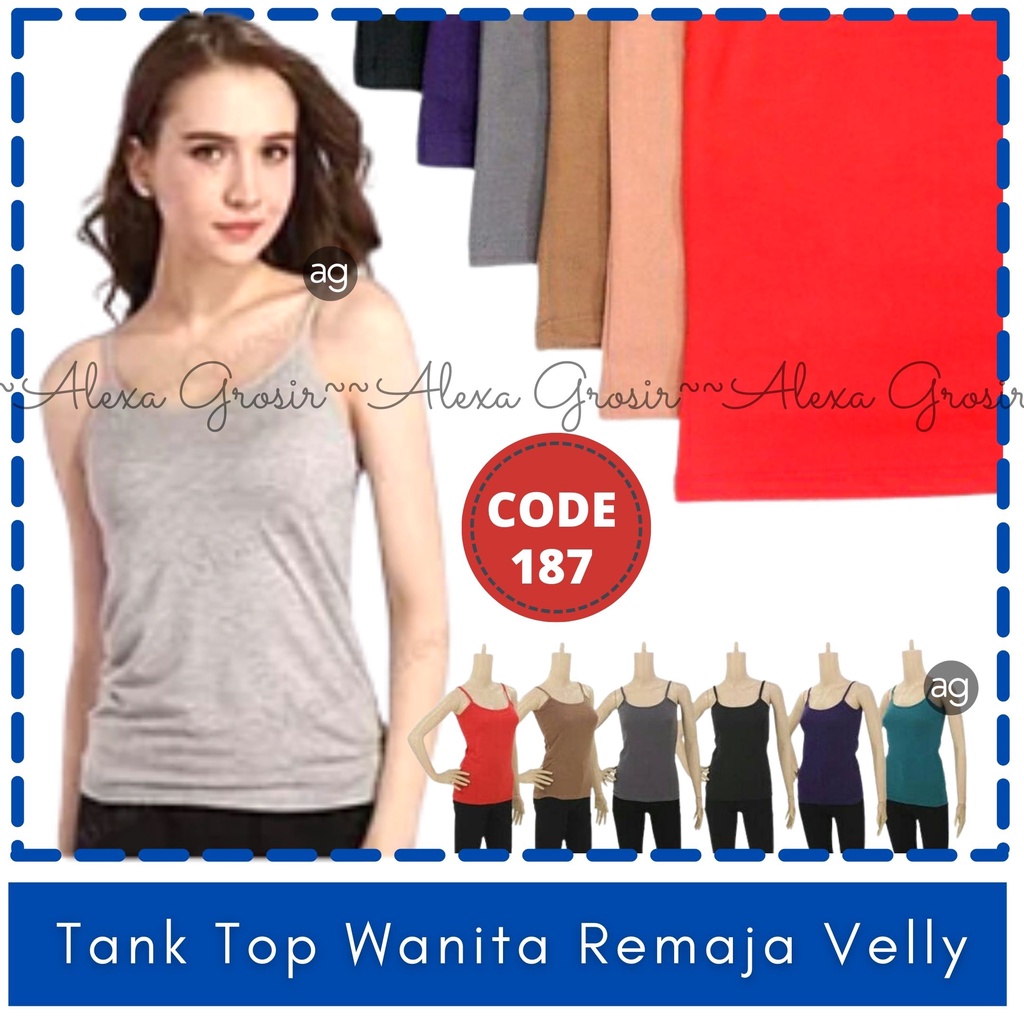 SHOPEE COD Tank top wanita Tali Kecil tangtop wanita tali kecil bisa Cash on delevery COD Velly 187