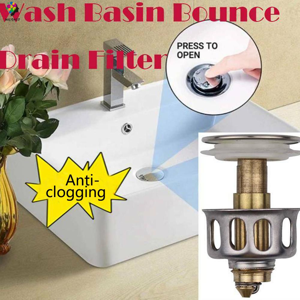 Mioshop Bathroom Accessories Size Sink Drain Stopper High Quality Material Sink Drain Plug Wash Basin Bounce Drain Filter Hot New Easy To Install Universal Explosion Proof With Anti Clogging Basket 1 Pc Shopee Indonesia