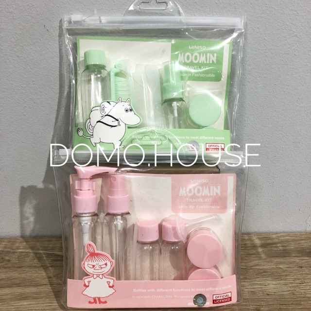 MINISO MOOMIN FASHIONABLE TRAVEL KIT BOTOL TRAVELING