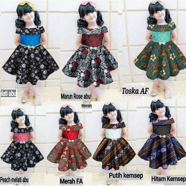 DRESS KIDS SALSA BROKAT ANAK 3-4 DAN 5 TAHUN